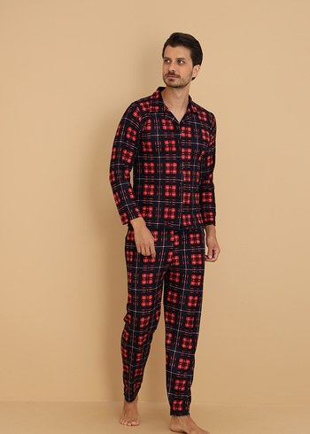 Baba Oğul KOMBİNLENEBİLİR Ekose Erkek Pijama Takımı - Görsel 3
