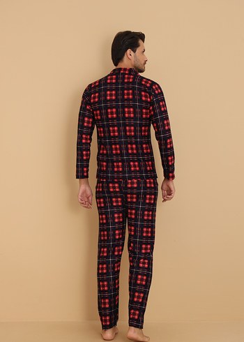 Baba Oğul KOMBİNLENEBİLİR Ekose Erkek Pijama Takımı - Görsel 4