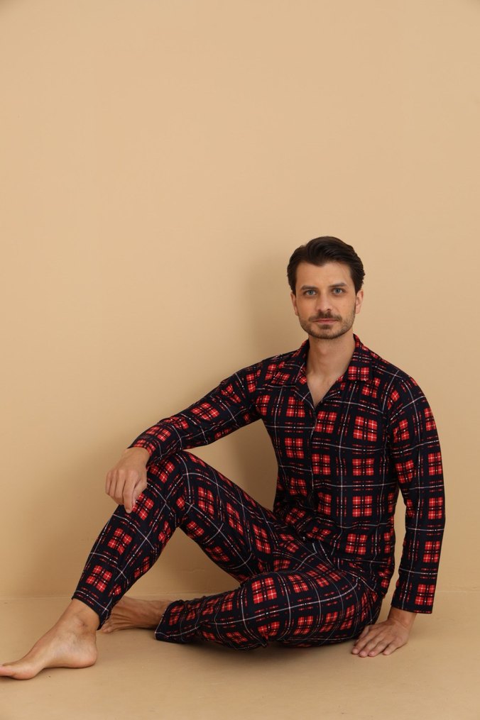 Baba Oğul KOMBİNLENEBİLİR Ekose Erkek Pijama Takımı - Görsel 2