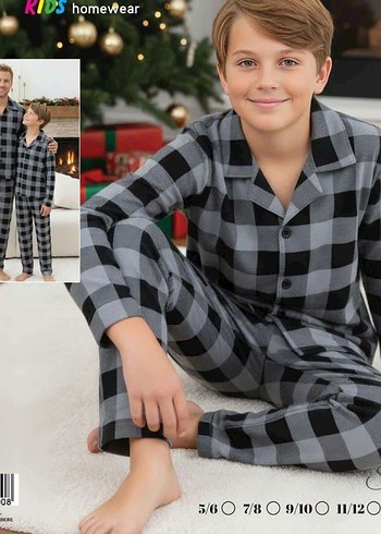 Baba oğul KOMBİNLENEBİLİR Erkek Pijama Takımı süet kumaş - Görsel 3