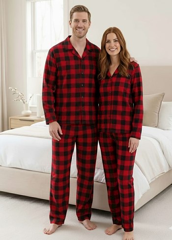 AİLE KOMBİNİ kırmızı Pijama Takımı - Görsel 2