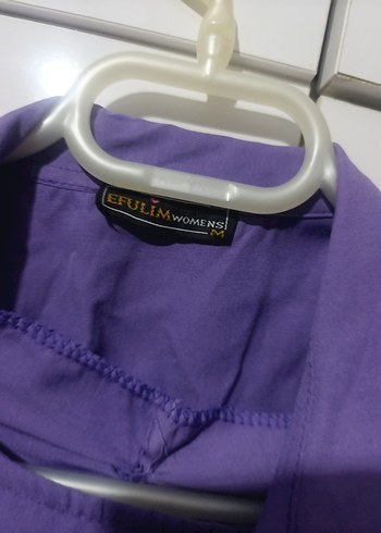 Uzun Mor Drapeli Kadın Elbise - Görsel 3