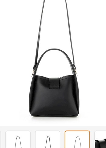 Siyah Deri Tokalı Kadın El Çantası - Görsel 3