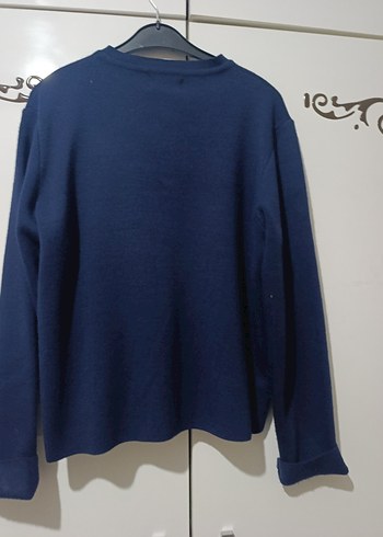 Düğmeli lacivert hirka - Görsel 2