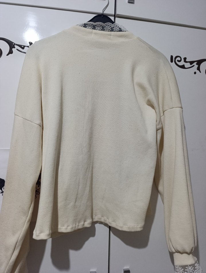 Düğmeli Bej Midi Kadın hırka - Görsel 4