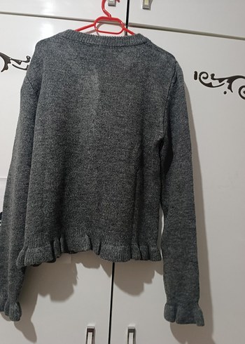 Gri Kadın Triko Hırka - Görsel 3