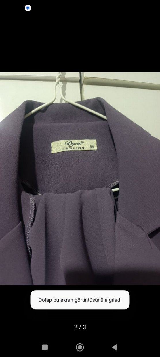 Düğmeli Uzun Mor Kadın Yelek - Görsel 2