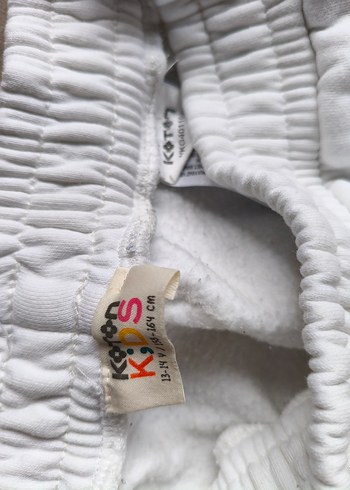 Düğmeli Beyaz Kadın Keten Eşofman Altı - Görsel 5