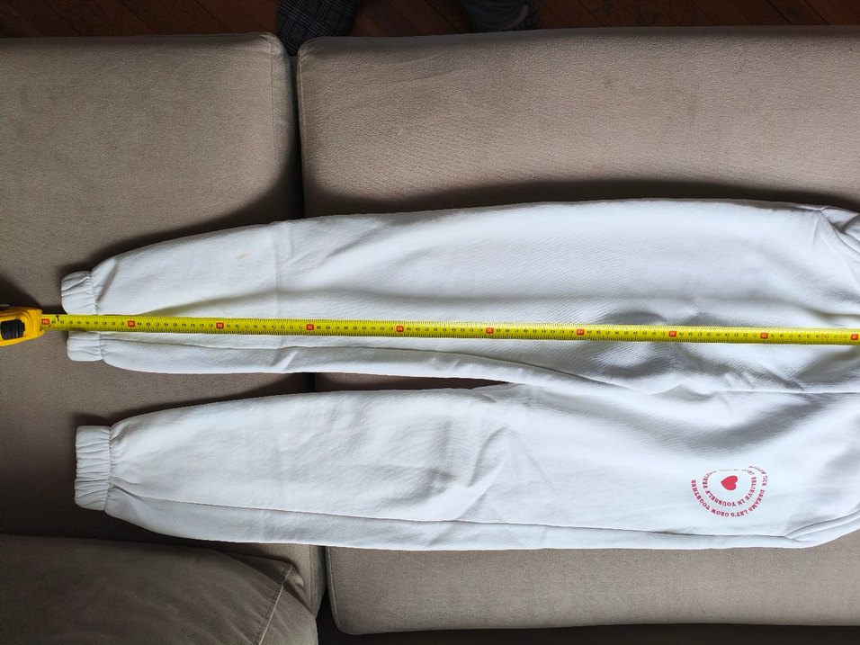 Düğmeli Beyaz Kadın Keten Eşofman Altı - Görsel 3