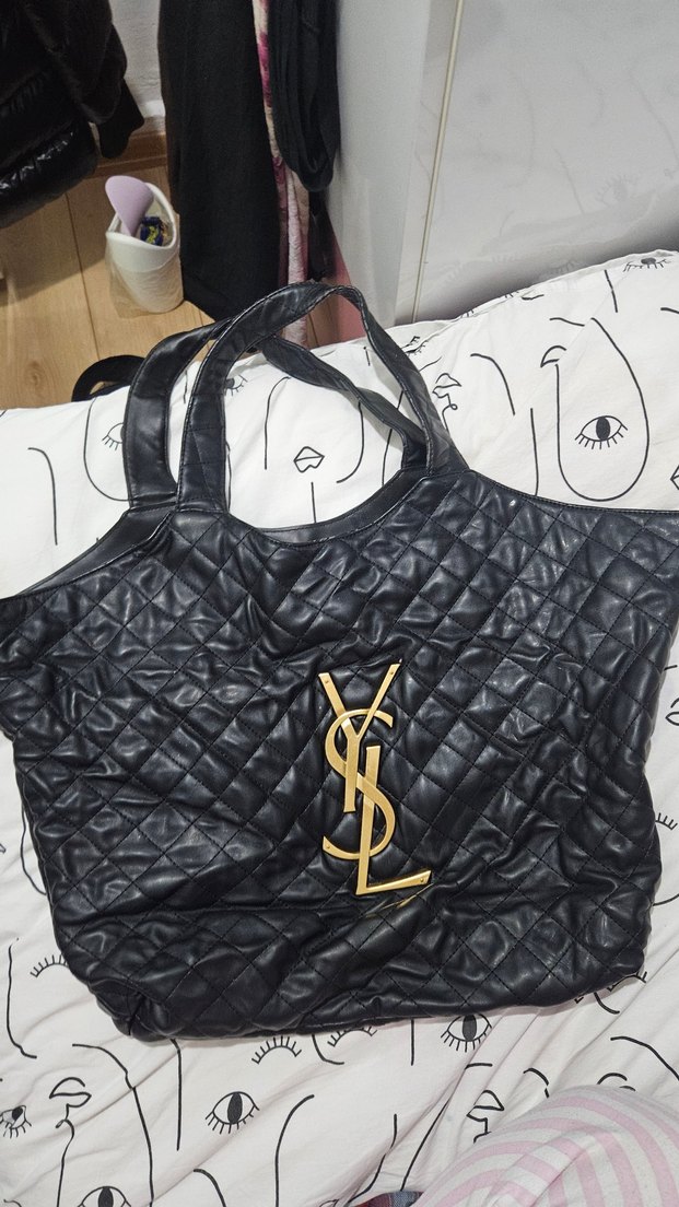 Siyah Deri YSL Kadın Çanta - Görsel 4