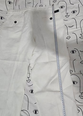 Emporio Armani Kadın Beyaz Keten Pantolon - Görsel 6