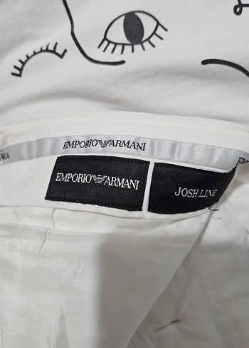 Emporio Armani Kadın Beyaz Keten Pantolon - Görsel 4