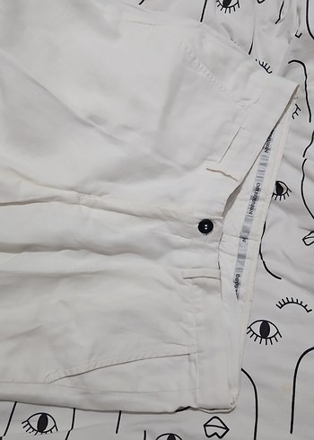 Emporio Armani Kadın Beyaz Keten Pantolon - Görsel 2