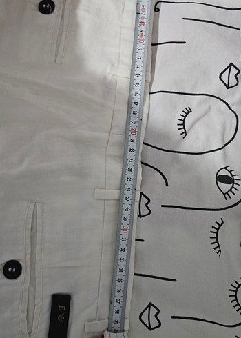 Emporio Armani Kadın Beyaz Keten Pantolon - Görsel 5