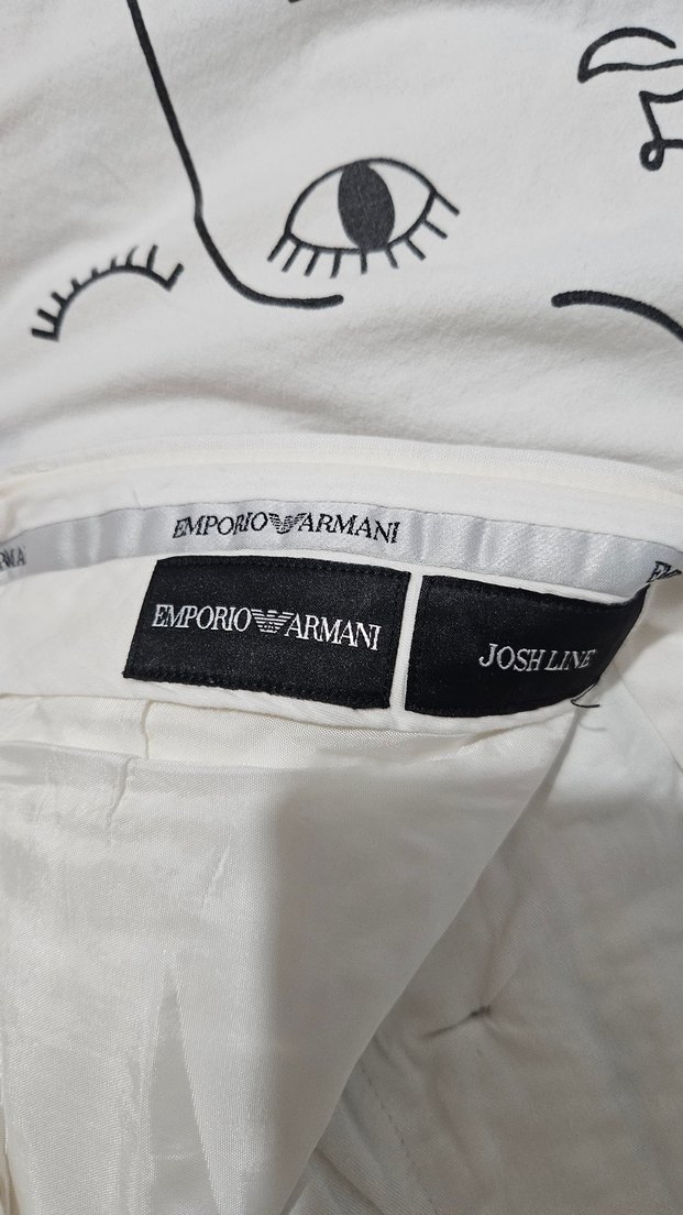 Emporio Armani Kadın Beyaz Keten Pantolon - Görsel 4