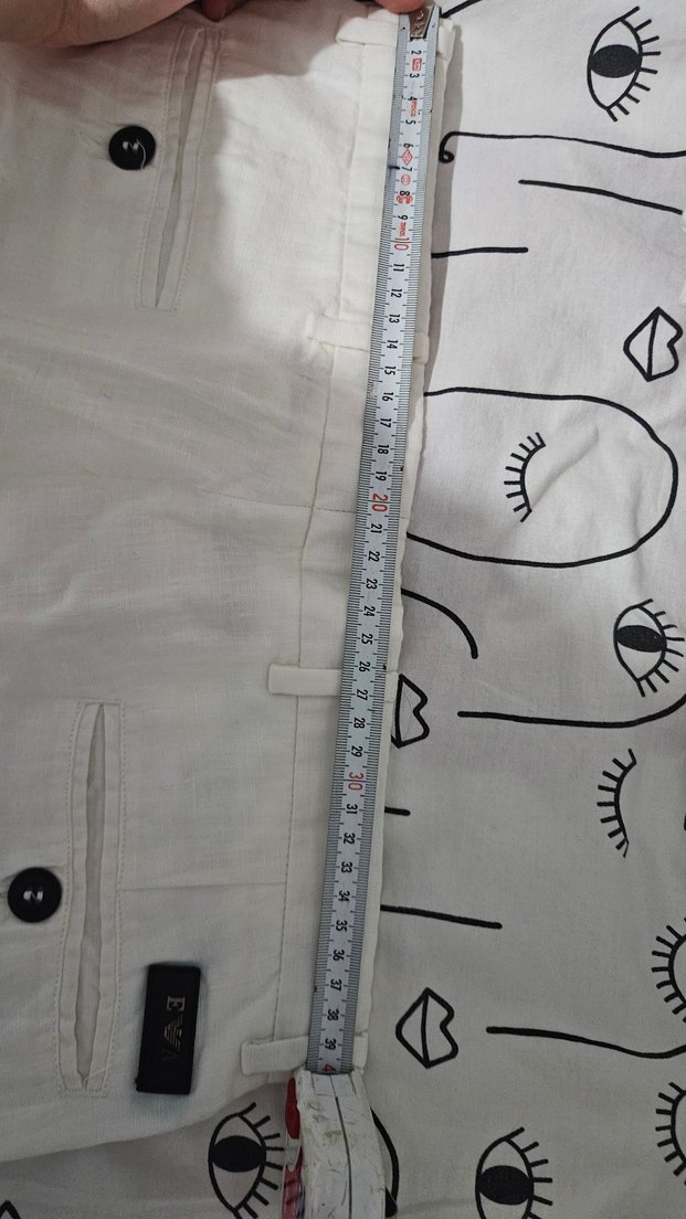 Emporio Armani Kadın Beyaz Keten Pantolon - Görsel 5