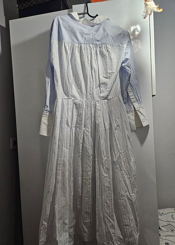 Çizgili Gömlek Elbise. - Görsel 3