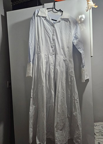 Çizgili Gömlek Elbise. - Görsel 2