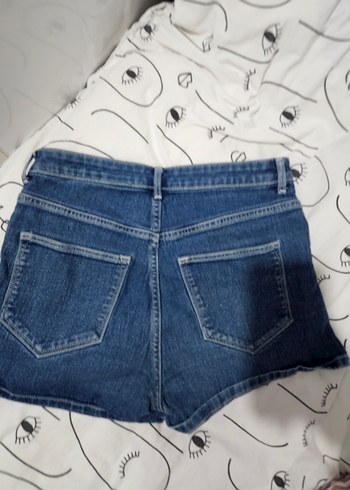 Kadın Mavi Mini Denim Şort - Görsel 2