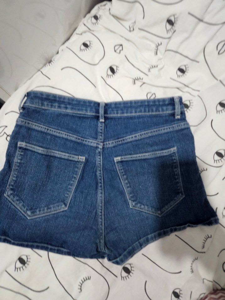 Kadın Mavi Mini Denim Şort - Görsel 2