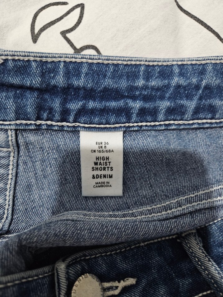 Kadın Mavi Mini Denim Şort - Görsel 3