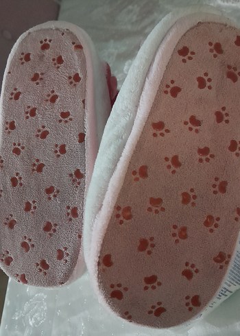 Kızlar için Beyaz Kürklü Sıcak Ev Terliği - Görsel 3