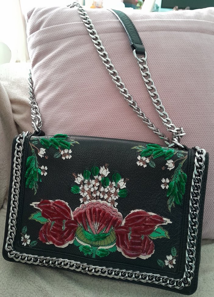 İşlemeli Zincir Detaylı Bohem Kadın Çanta - Görsel 5