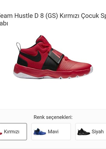 Nike Team Hustle D8(GS) Kırmızı Ayakkabı - Görsel 8