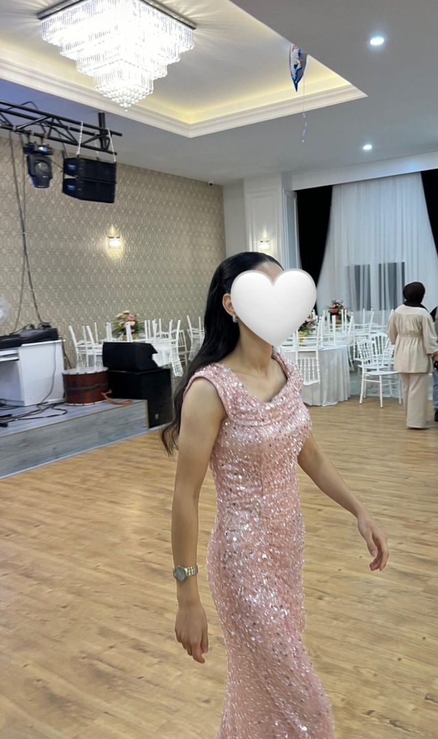 Melissima Pembe Uzun Abiye Elbise - Görsel 2