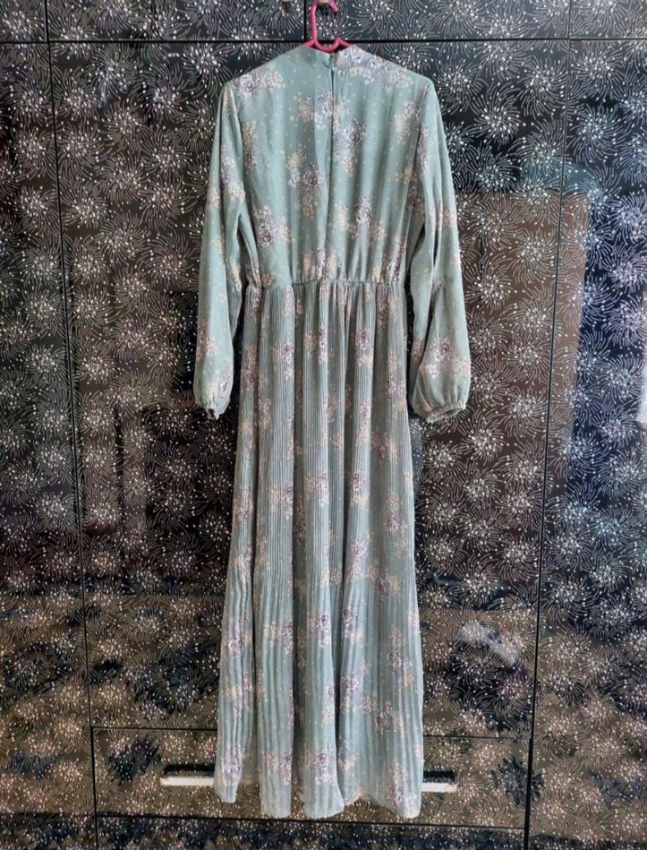 Pilili Uzun Kollu Uzun Elbise - Görsel 2