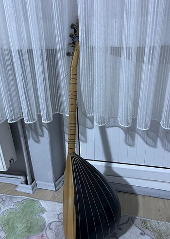 Koyu Siyah Uzun Saplı Bağlama - Görsel 2