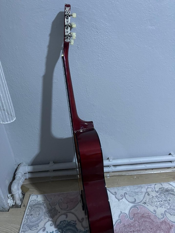 Kırmızı Parlak Akustik Gitar - Görsel 2