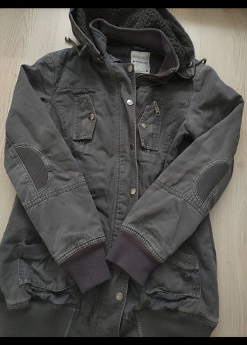 Düğmeli Gri Denim Midi Ceket - Görsel 6