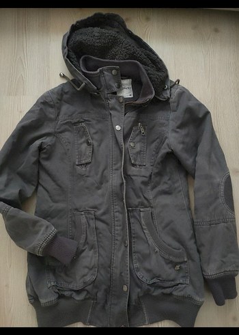 Düğmeli Gri Denim Midi Ceket - Görsel 2