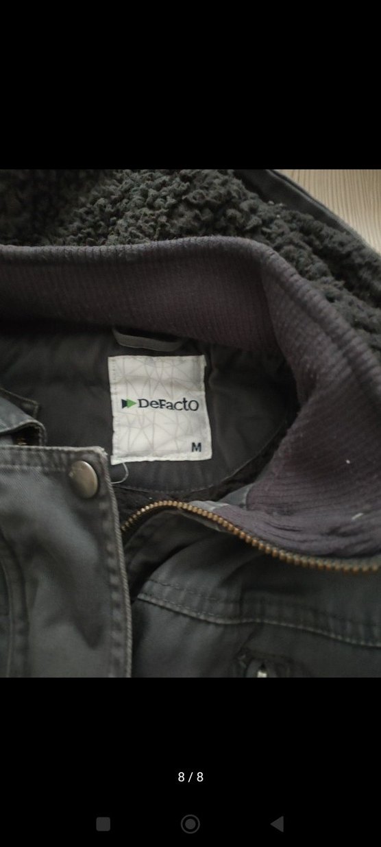 Düğmeli Gri Denim Midi Ceket - Görsel 4