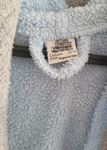 Mavi ve Gri Nakışlı Erkek Çocuk Bornozu - Görsel 2