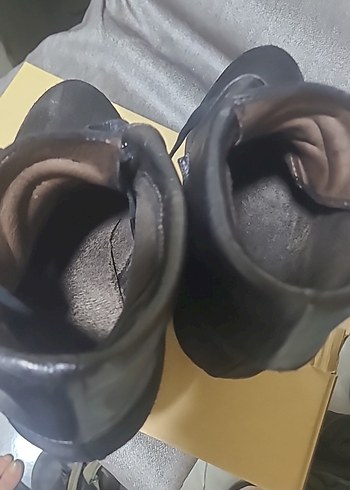 Siyah hakiki Süet Dolgu Topuklu Kadın Bot - Görsel 4