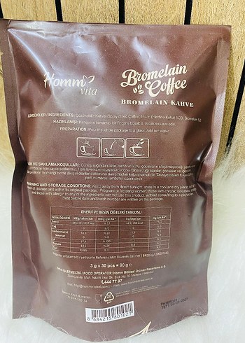 Homm Vita Bromelain Kahve 30'lu - Görsel 3