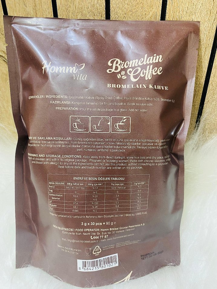 Homm Vita Bromelain Kahve 30'lu - Görsel 3