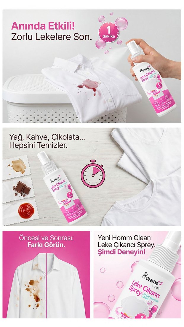 HOMM CLEAN LEKE ÇIKARICI SPREY 100 ML - Görsel 2