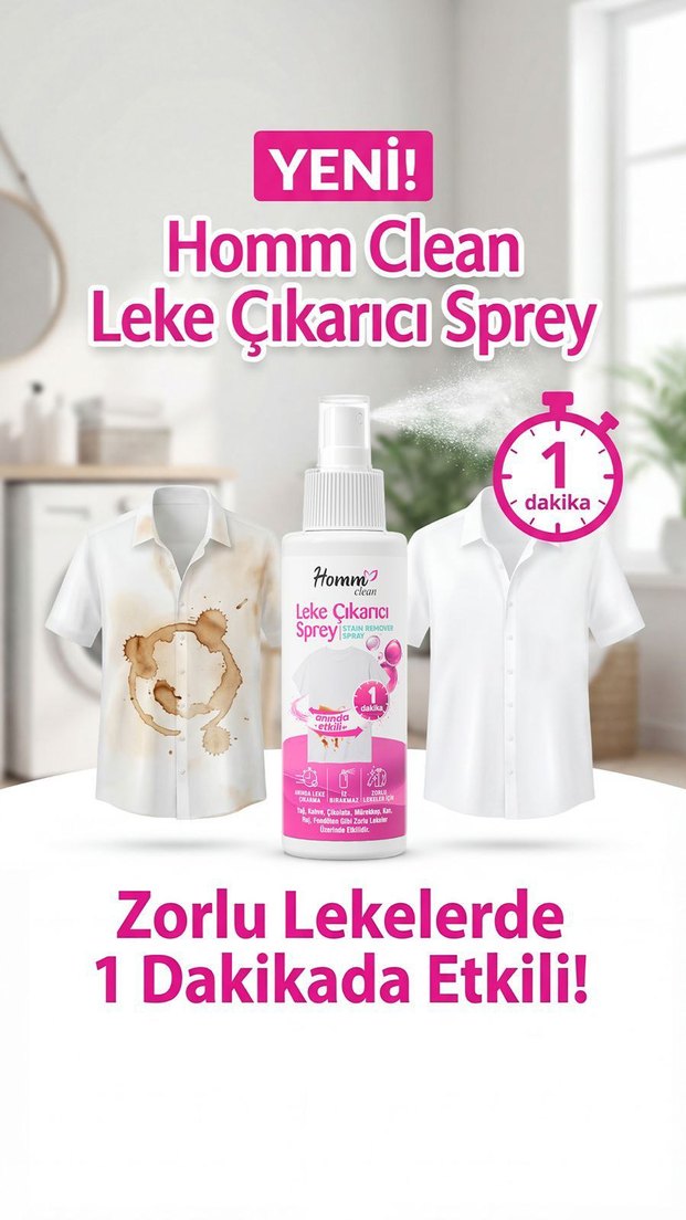 HOMM CLEAN LEKE ÇIKARICI SPREY 100 ML - Görsel 3