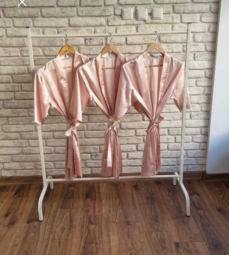 Team Bride Baskılı 3 adet nedime sabahlığı - Görsel 2