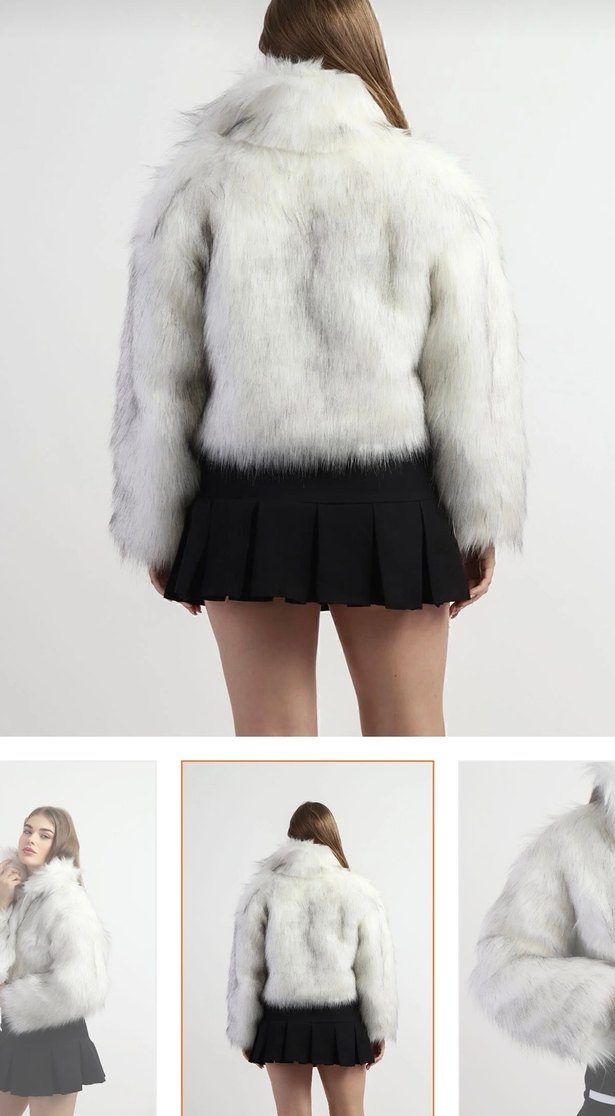 Kadın Beyaz Suni Kürk Ceket - Görsel 2