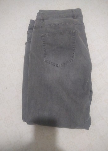 Gri Kadın Denim Pantolon Normal Boy - Görsel 6