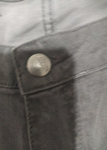 Gri Kadın Denim Pantolon Normal Boy - Görsel 3