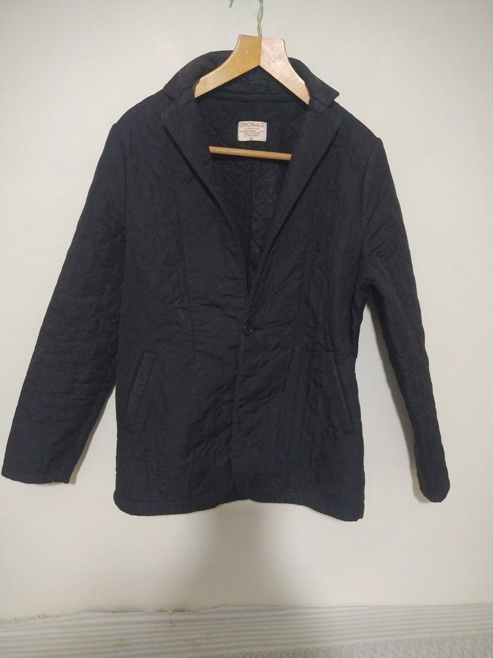 Düğmeli Gri Keten Erkek Ceket - Görsel 3