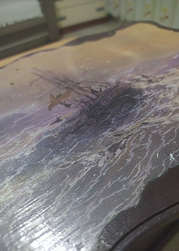 Kahverengi Dalgalı Kenarlı Dekoratif Çerçeve antika kutu ahsap - Görsel 2