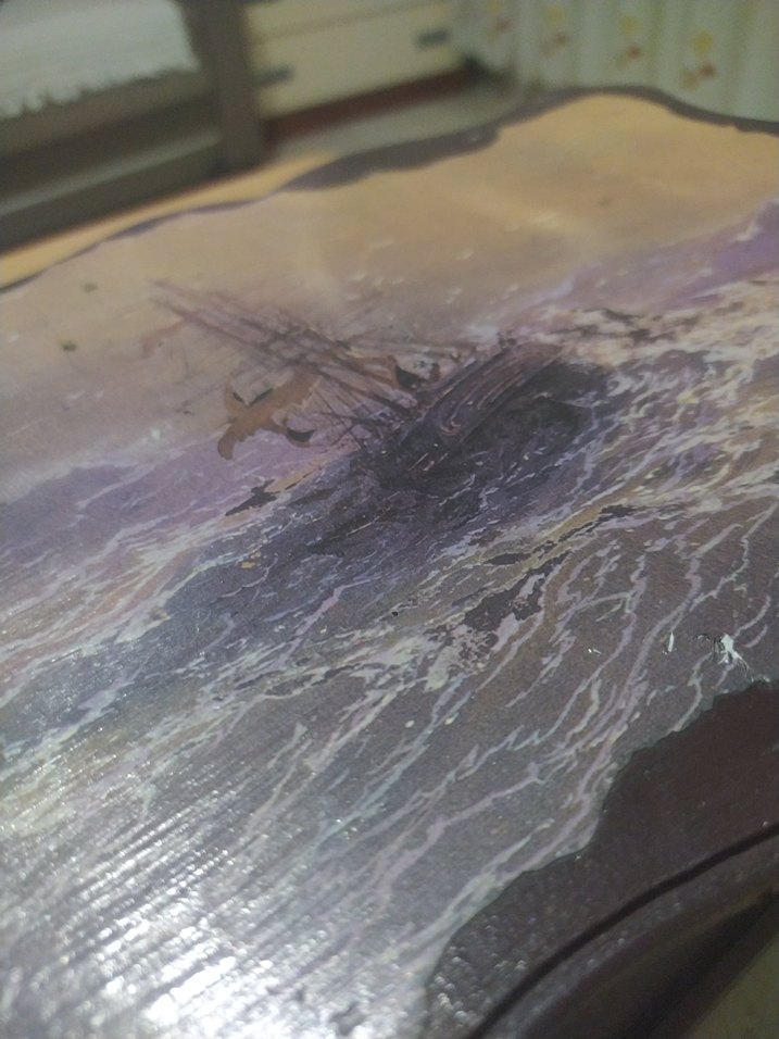 Kahverengi Dalgalı Kenarlı Dekoratif Çerçeve antika kutu ahsap - Görsel 2