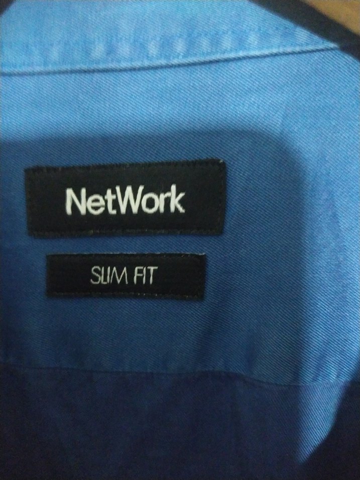 Mavi Düğmeli Keten Erkek Gömlek - Görsel 3