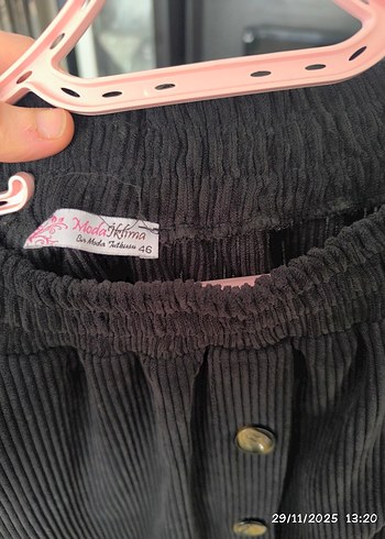 Düğmeli Siyah uzun Kadın Etek - Görsel 4